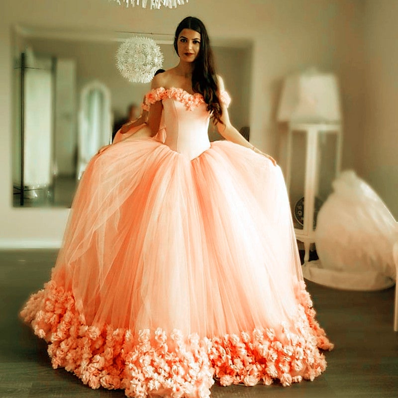 Blush Pink Off Shoulder Ball Gown Puffy Pink Quinceanera Dresses With  Crystal Beading, Tulle Ruffles, And Sweet 16 Plus Size Option Perfect For  Prom, Evening Events, Or Parties! From Crystalxubridal, $156.18 | DHgate.Com